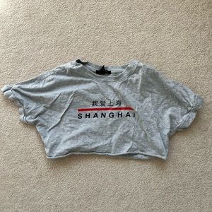 Grey Shanghai crop top T-shirt
